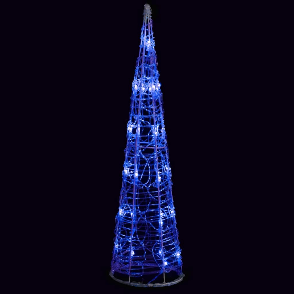 Acrylic Decorative Pyramid LED Light Cone Blue 60 cm