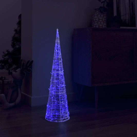 Acrylic Decorative Pyramid LED Light Cone Blue 90 cm