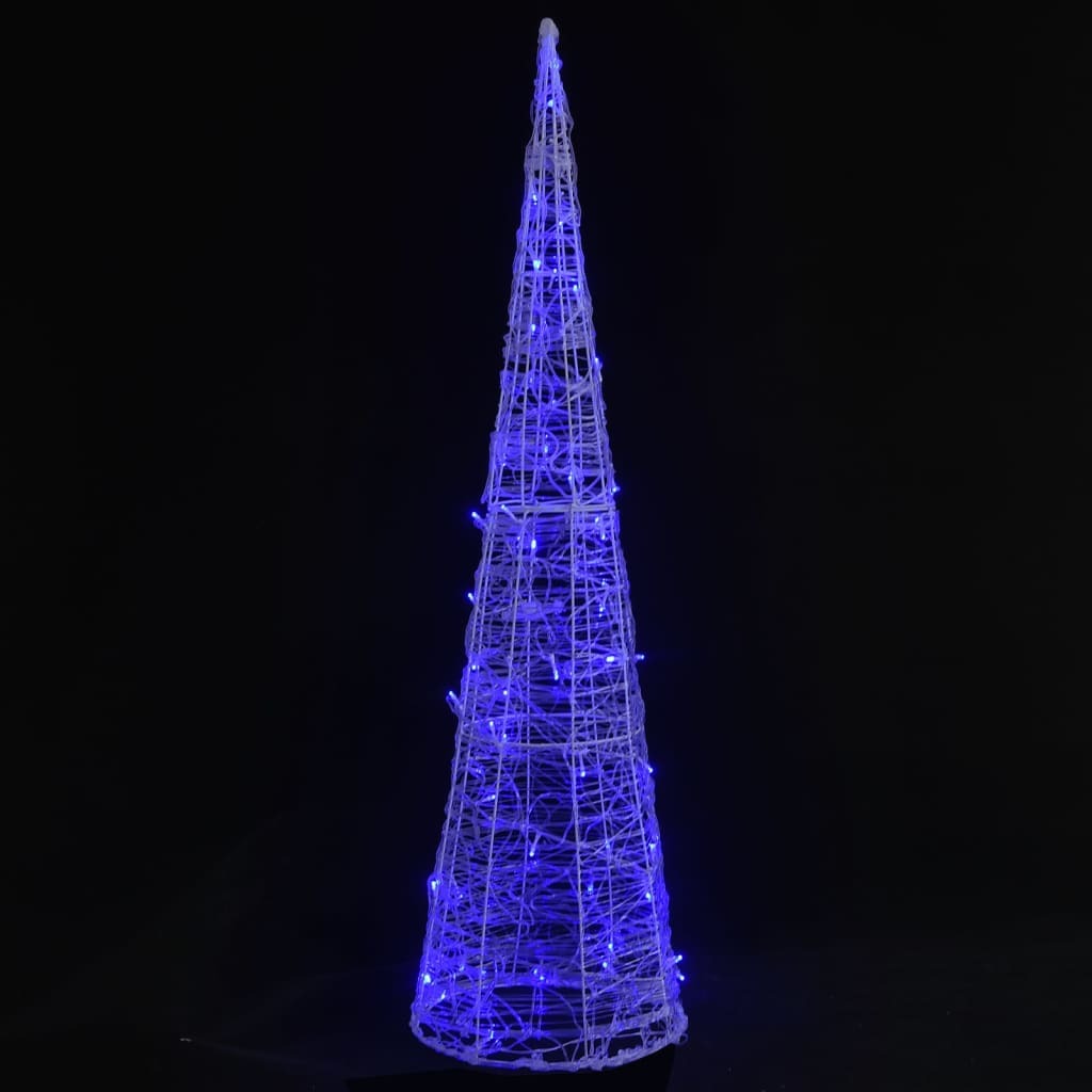 Acrylic Decorative Pyramid LED Light Cone Blue 90 cm