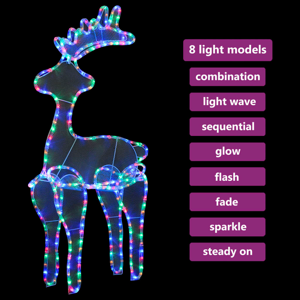 Reindeer Christmas Decoration with Mesh 306 LEDs 60x24x89cm