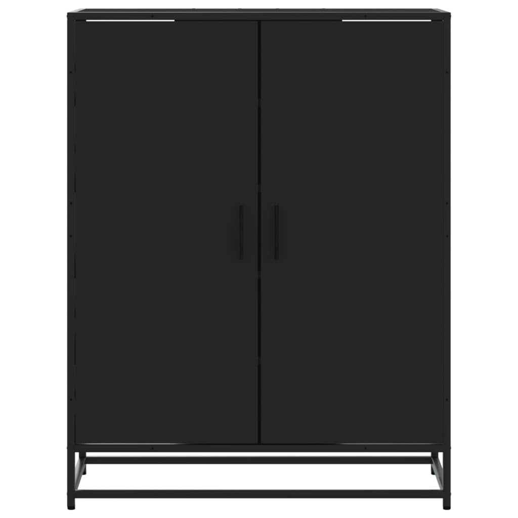 Shoe Cabinet Black 75x38x97.5 cm Engineered Wood and Metal