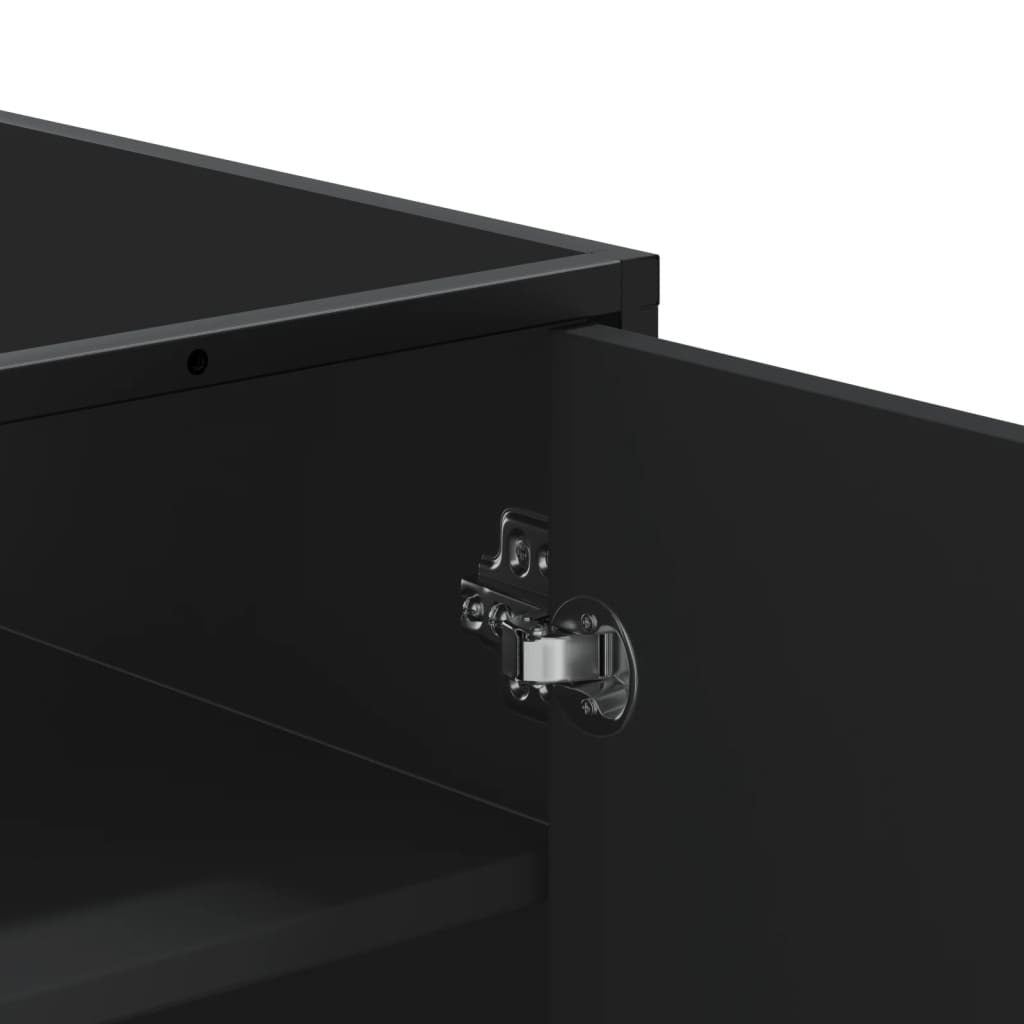 Shoe Cabinet Black 75x38x97.5 cm Engineered Wood and Metal