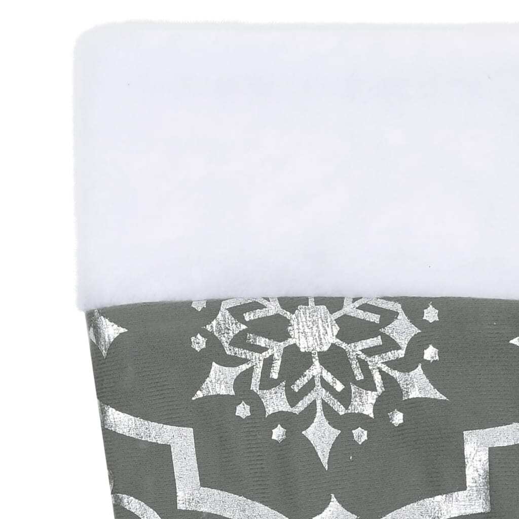 Luxury Christmas Tree Skirt with Sock Grey 90 cm Fabric