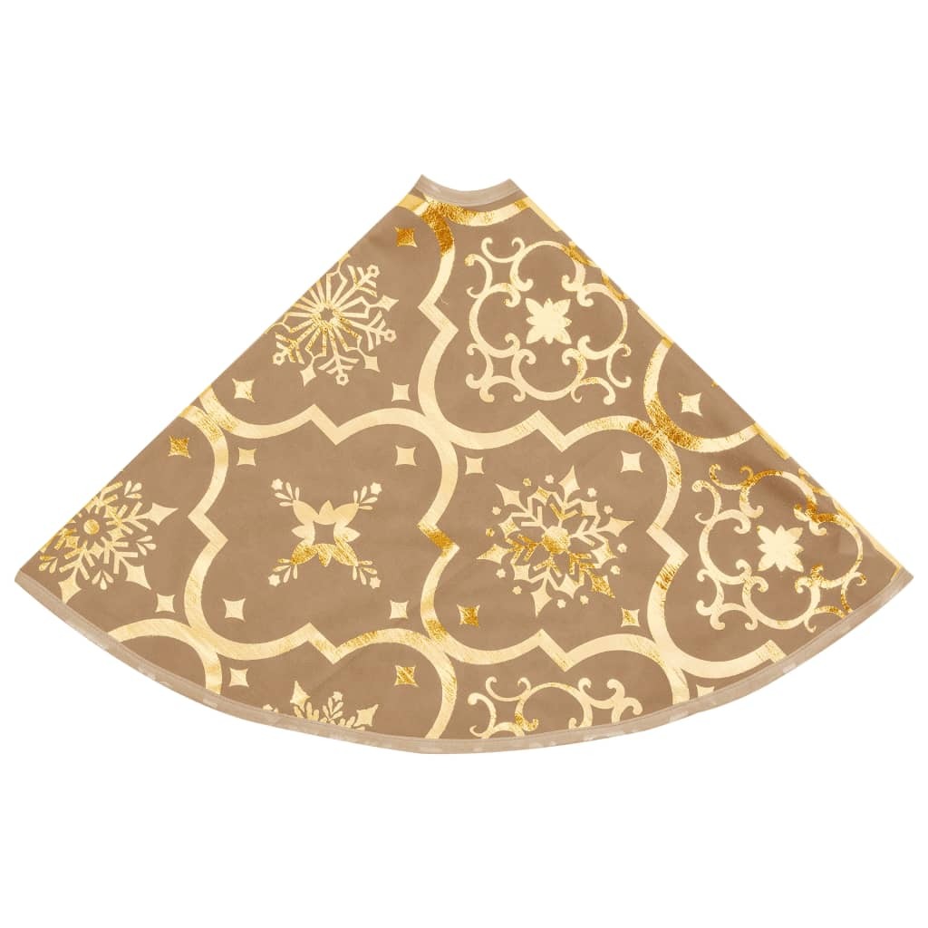 Luxury Christmas Tree Skirt with Sock Yellow 150 cm Fabric