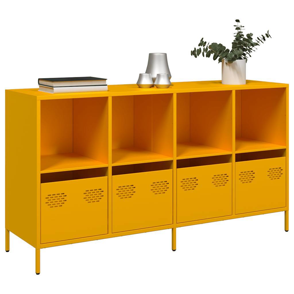 Sideboard Mustard Yellow 135x39x73.5 cm Cold-rolled Steel