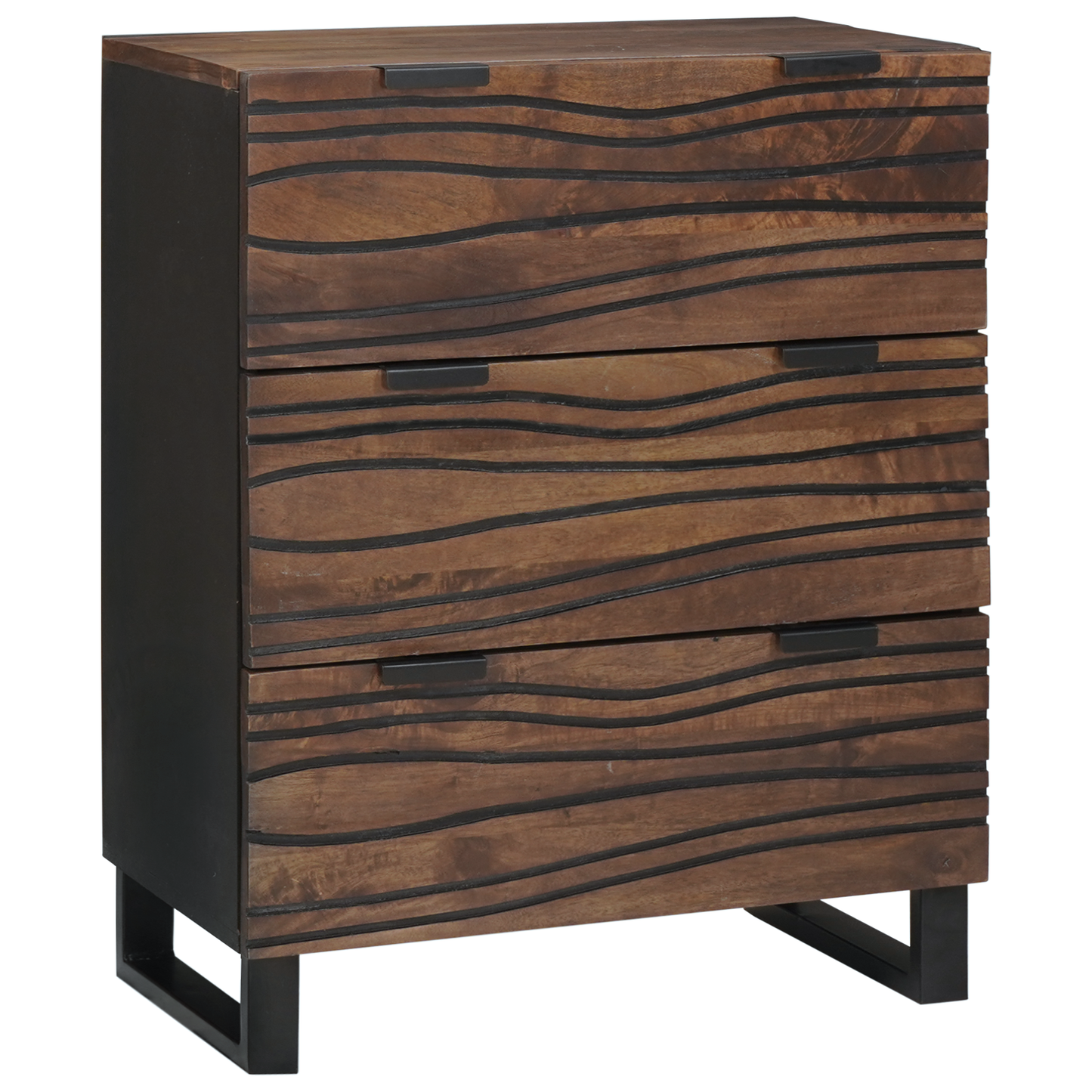 Sideboard Set 2 pcs Walnut 60 x 33.5 x 75 cm Solid Mango Wood