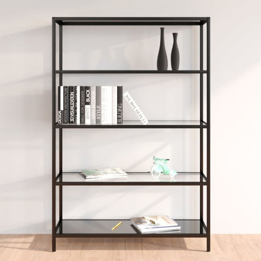 Shelf Black and Transparent 100x36x168 cm Tempered Glass