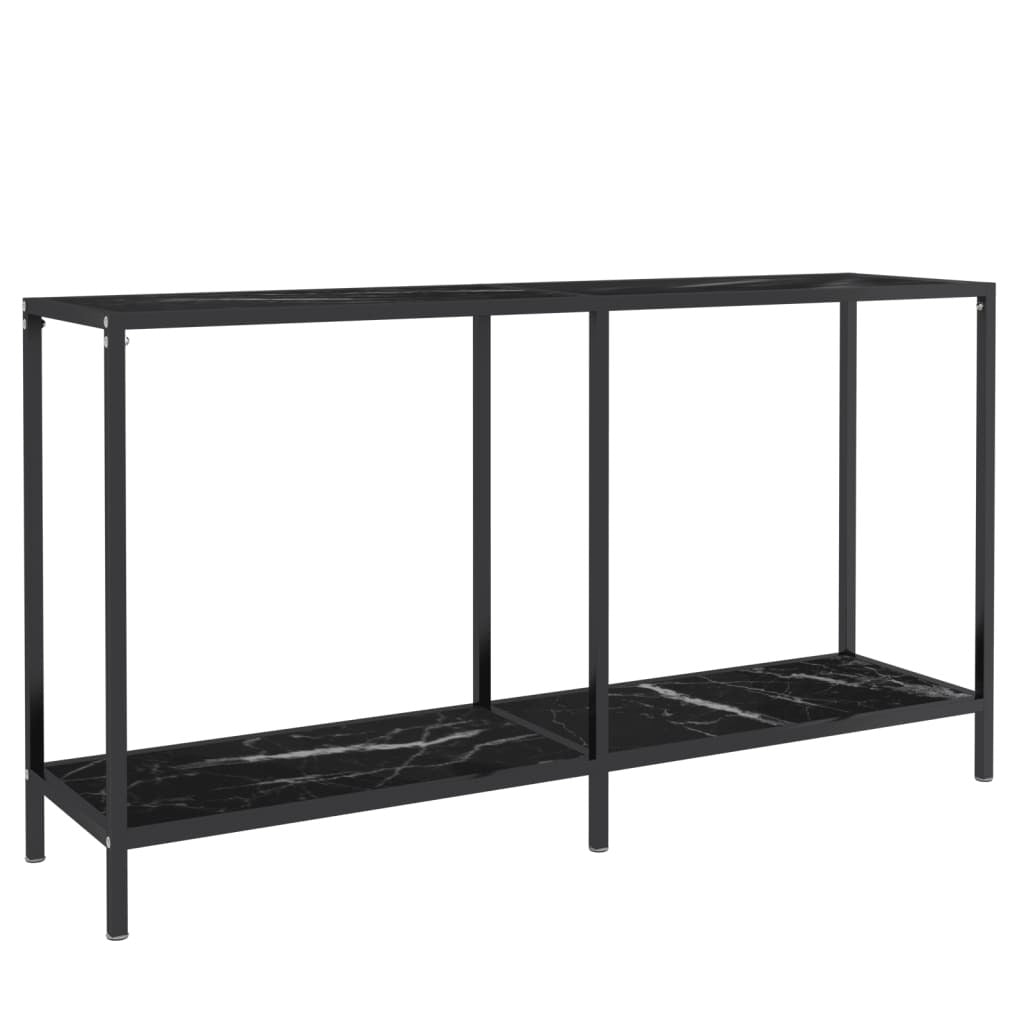 Console Table Black 140x35x75.5 cm Tempered Glass