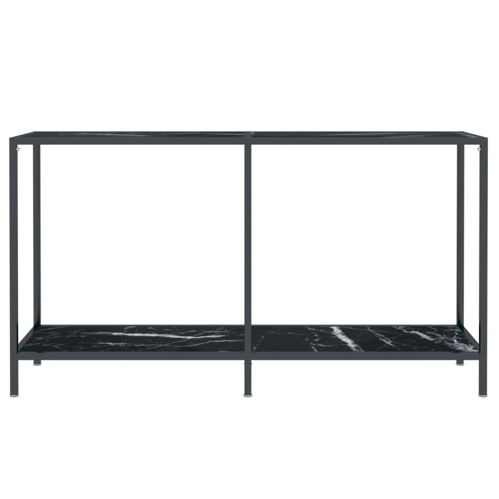 Console Table Black 140x35x75.5 cm Tempered Glass