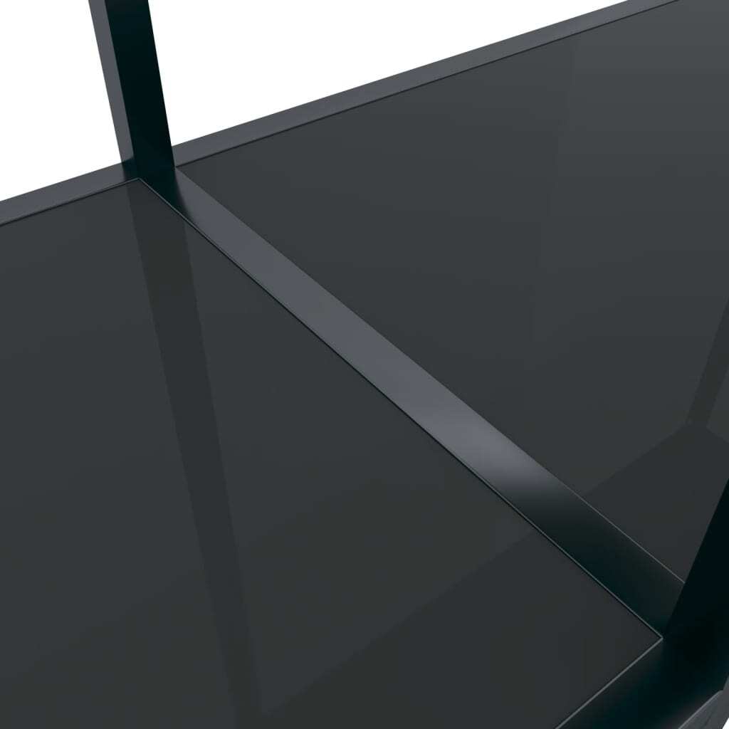 Console Table Black 180x35x75.5 cm Tempered Glass