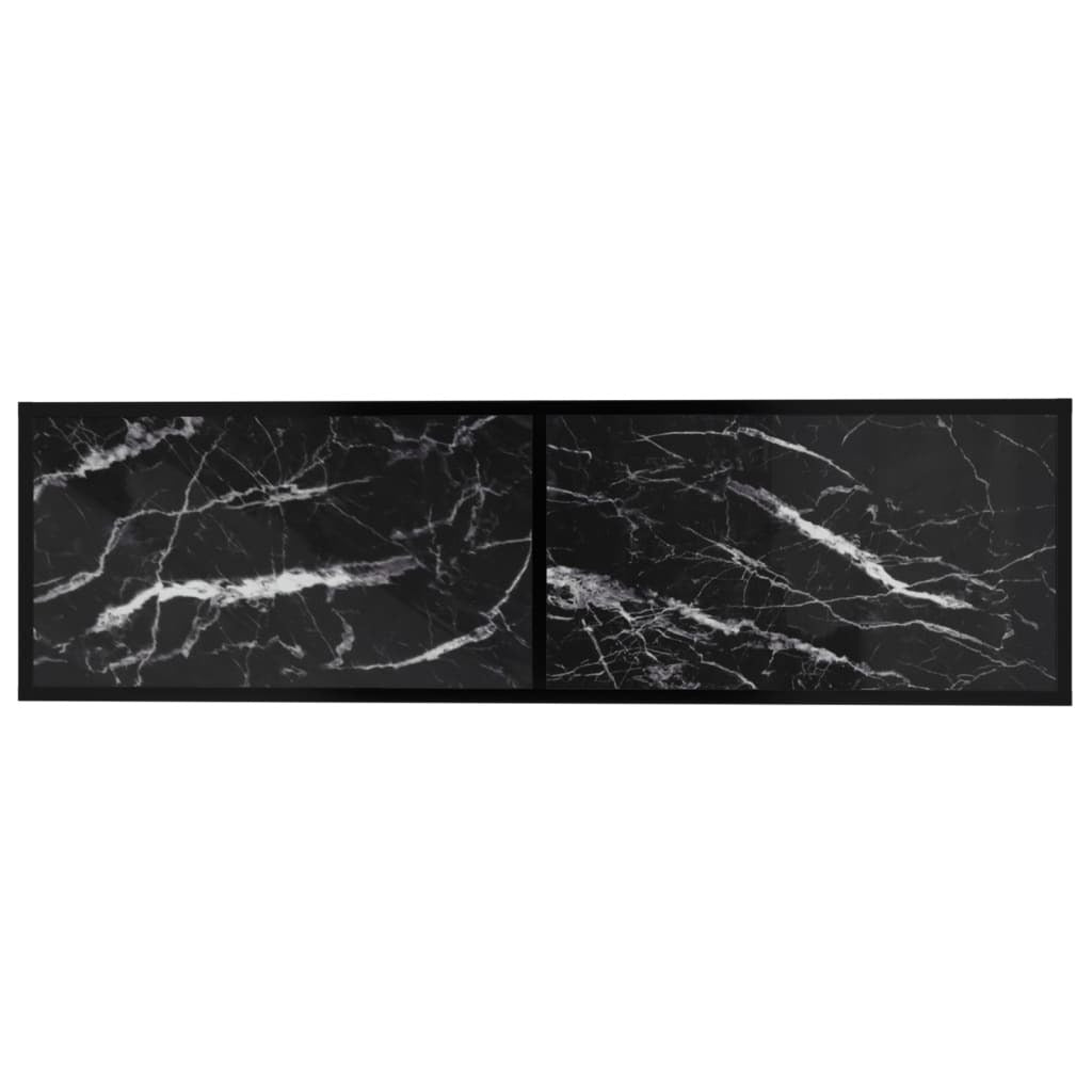 TV Cabinet Black Marble 140x40x40.5 cm Tempered Glass