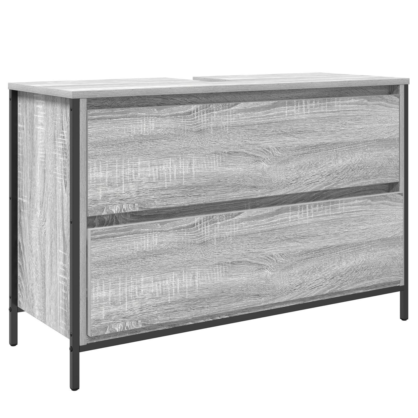 Bathroom Furniture Set with Shelf with Door 3 pcs Grey sonoma