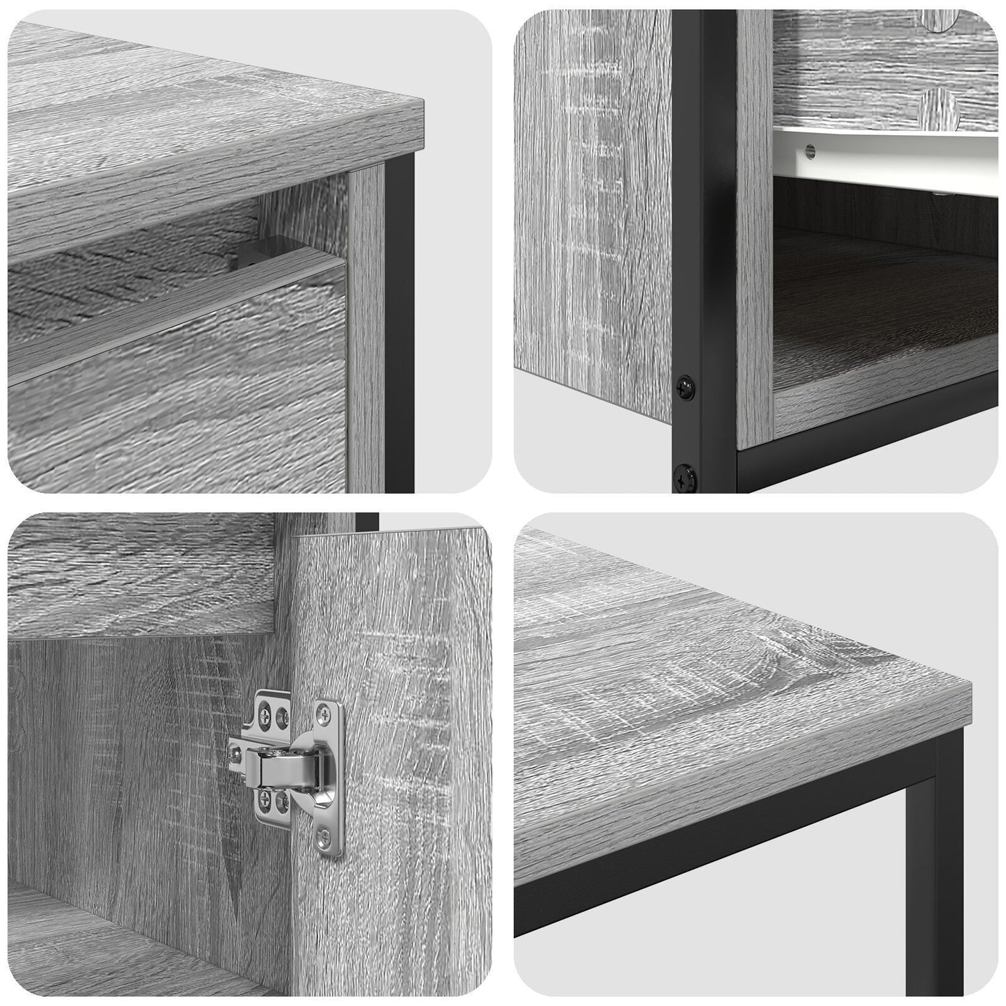 Bathroom Furniture Set with Drawer 2 pcs Grey sonoma and Black