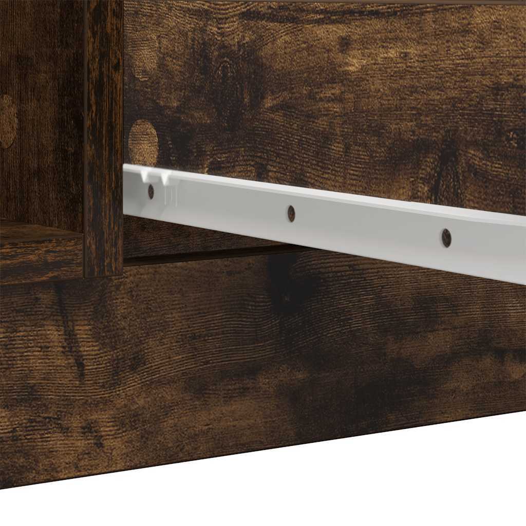 Sideboard with Drawers Smoked Oak 100.5x35x98.5 cm Engineered Wood