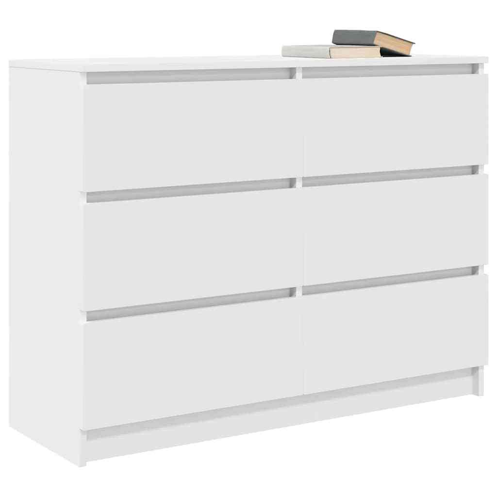 Sideboard White 100x35x76 cm Engineered Wood