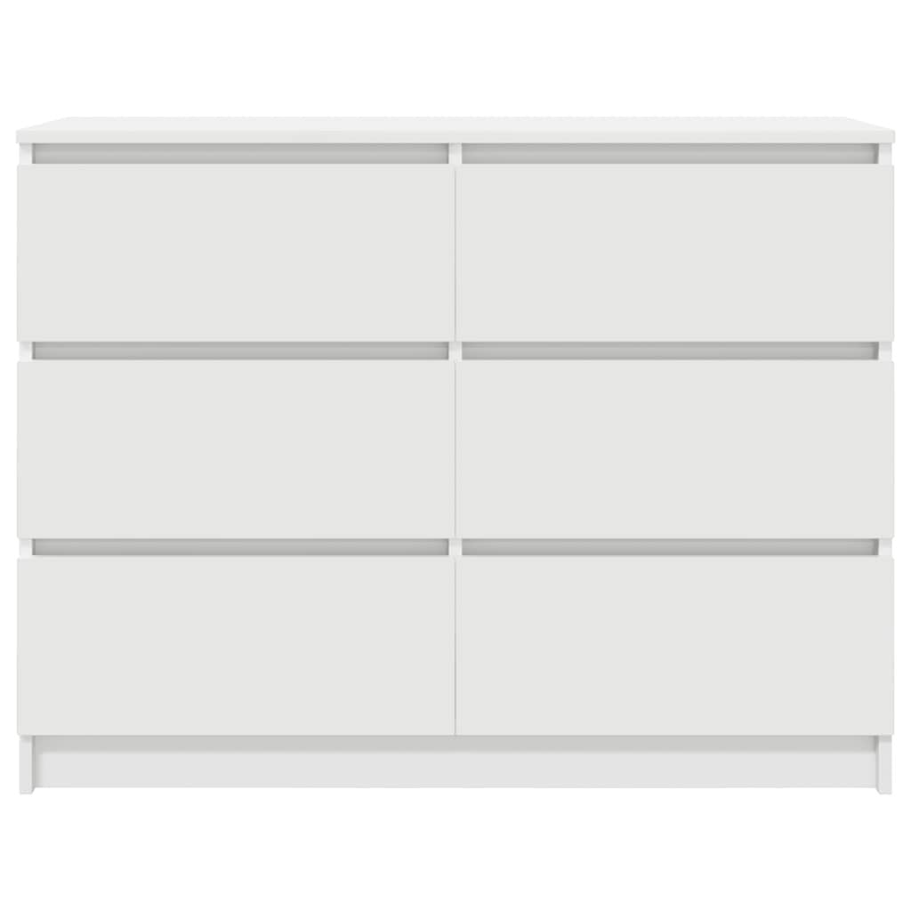 Sideboard White 100x35x76 cm Engineered Wood