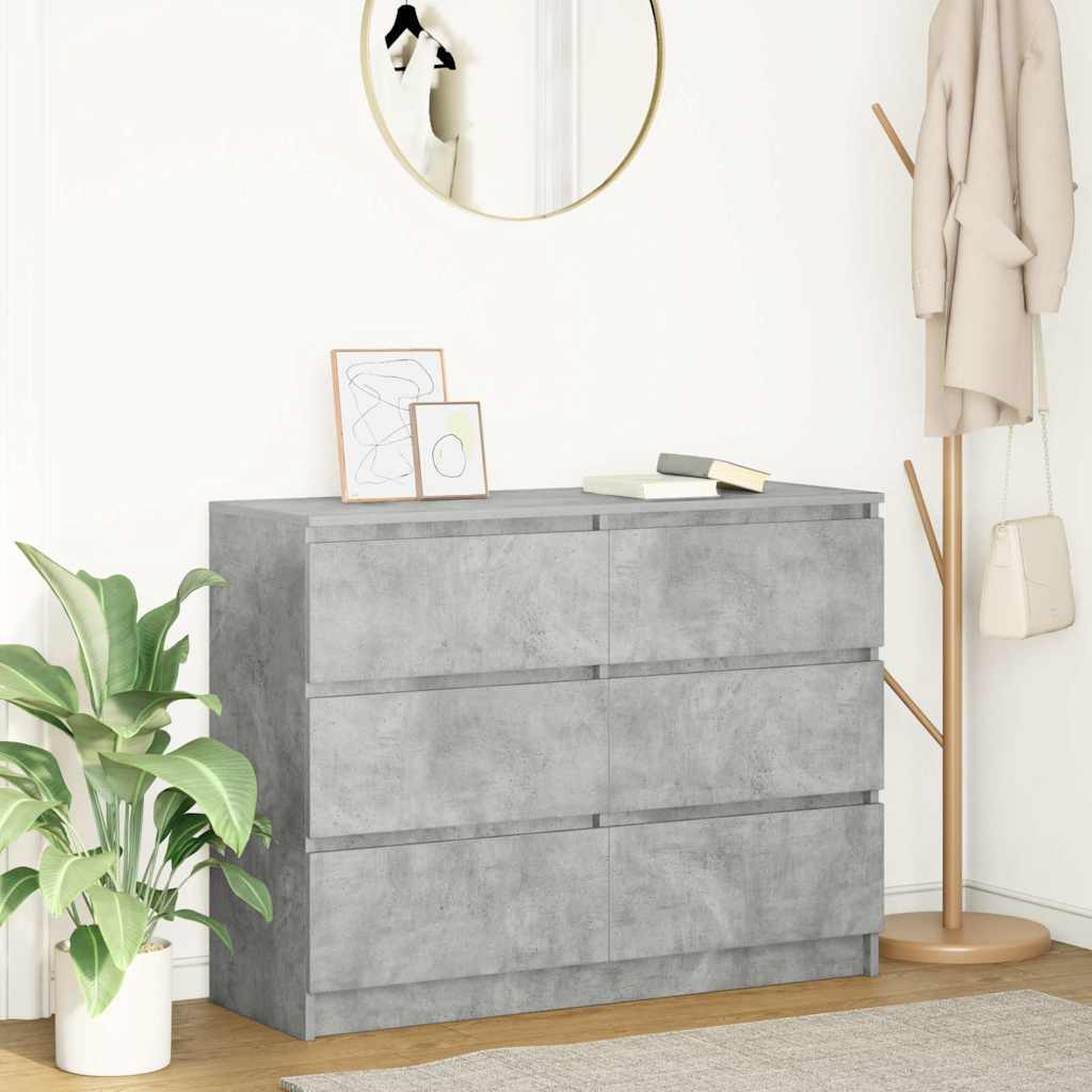 Sideboard Concrete Grey 100x35x76 cm Engineered Wood