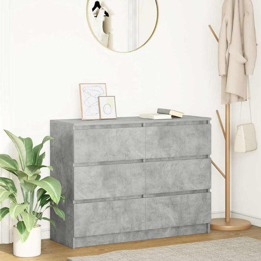 Sideboard Concrete Grey 100x35x76 cm Engineered Wood