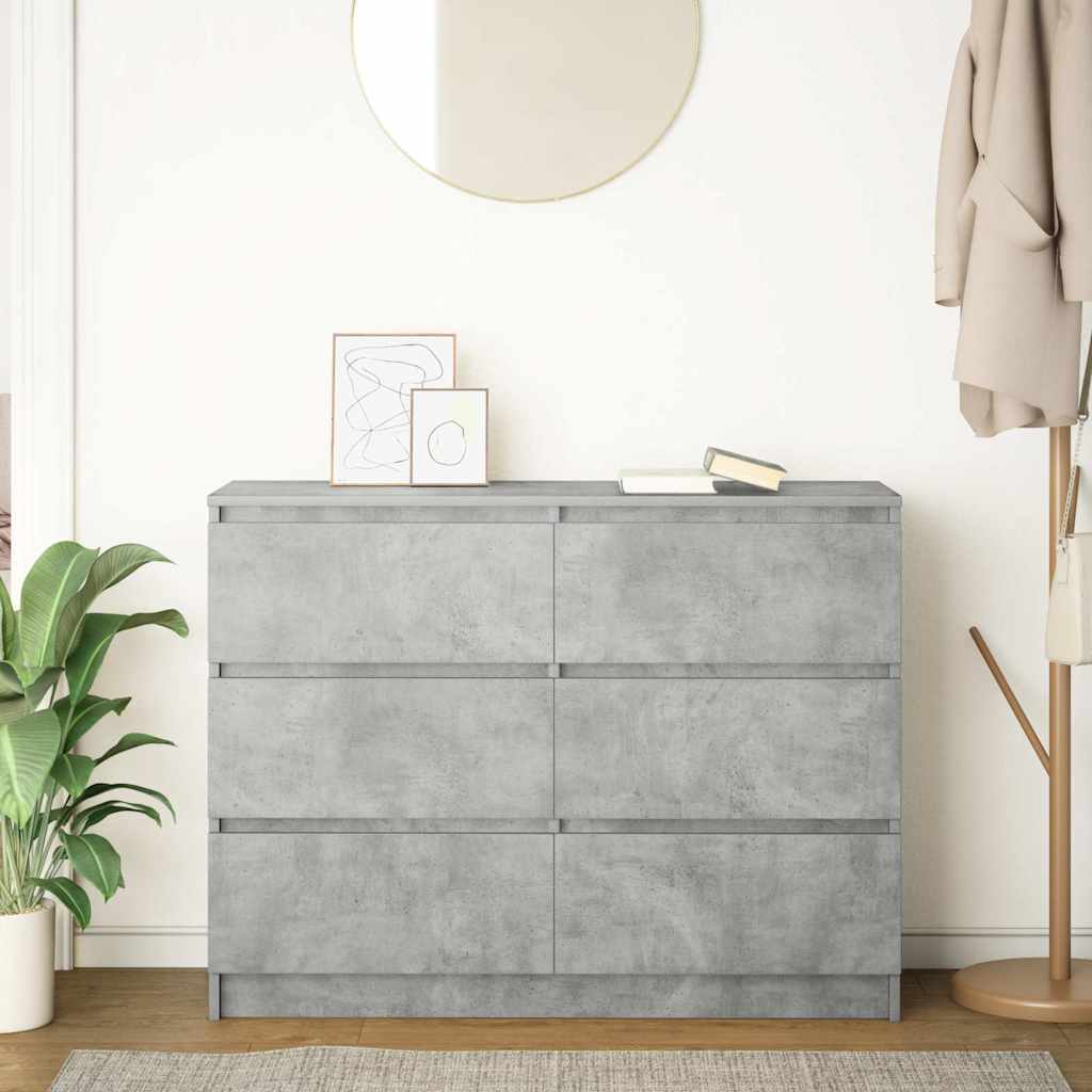 Sideboard Concrete Grey 100x35x76 cm Engineered Wood