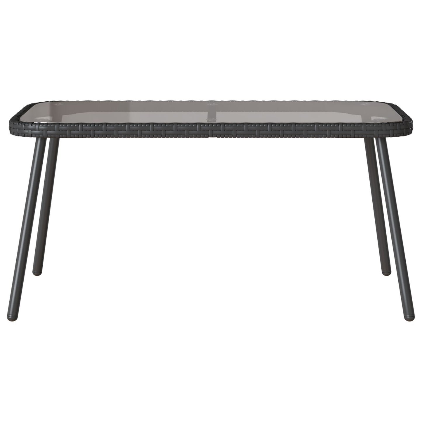 Garden Dining Set 2 pcs Black Poly Rattan