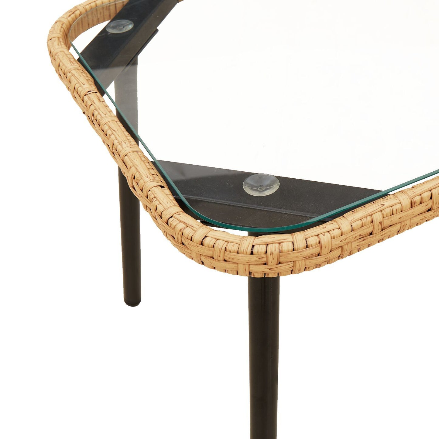 Garden Dining Set 2 pcs Natural Poly Rattan