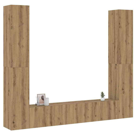 Wall Mounted TV cabinets 6 pcs Artisan Oak Engineered Wood