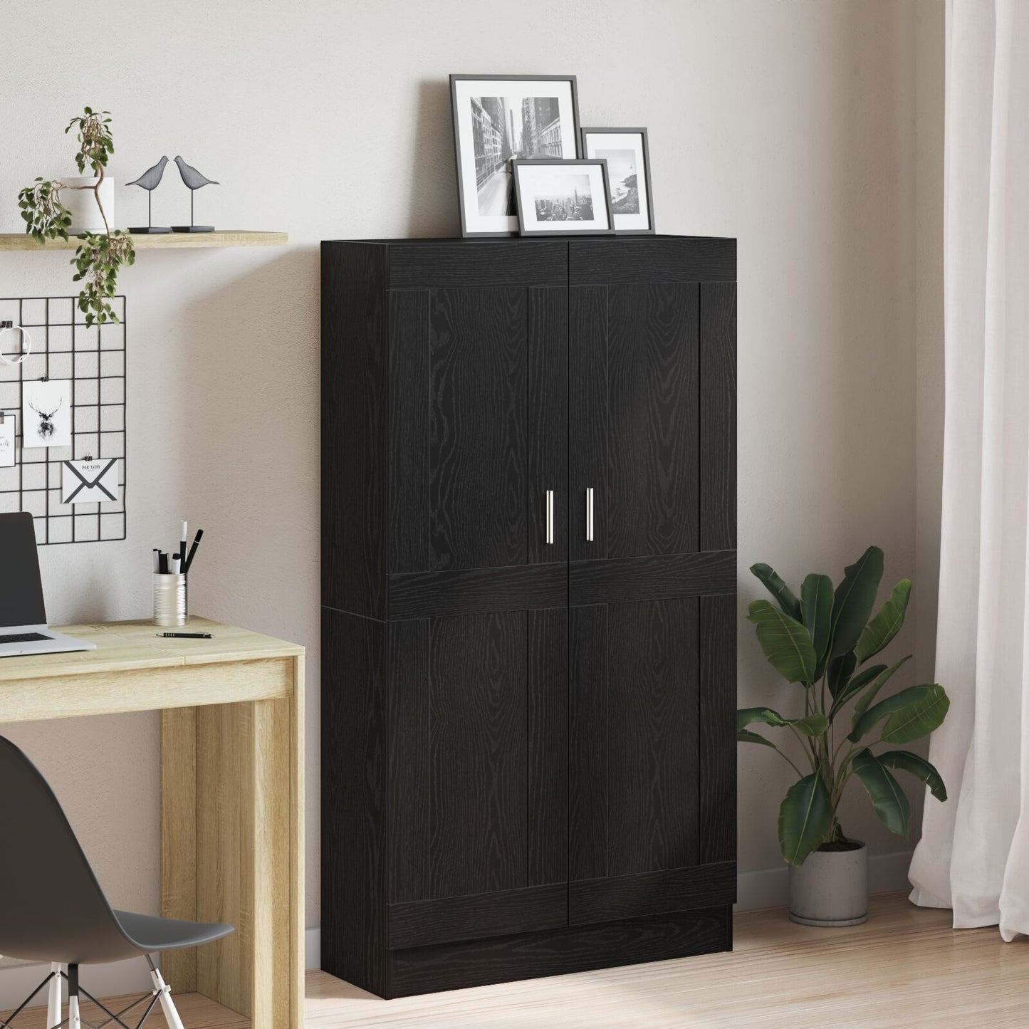 Book Cabinet Black oak 82.5 x 30.5 x 150 cm Engineered wood