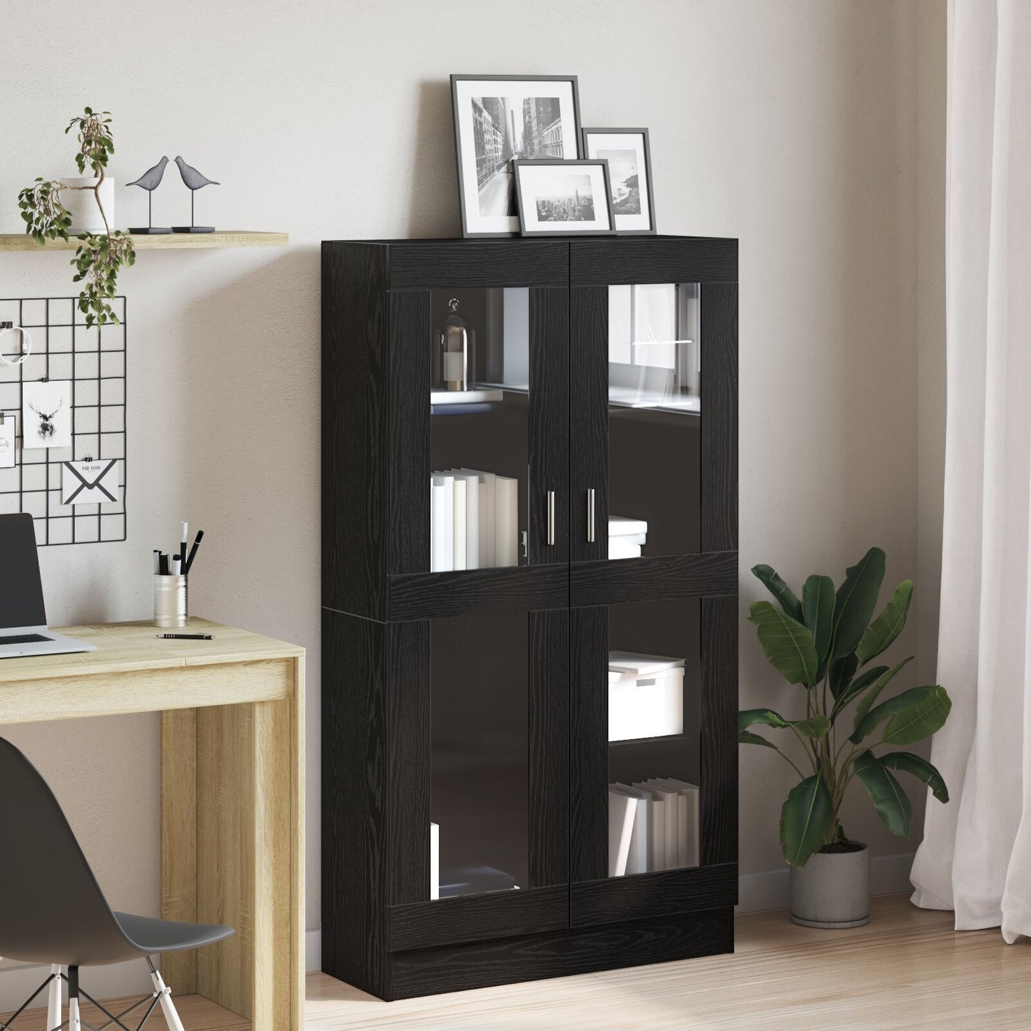 Book Cabinet Black oak 82.5 x 30.5 x 150 cm Engineered Wood