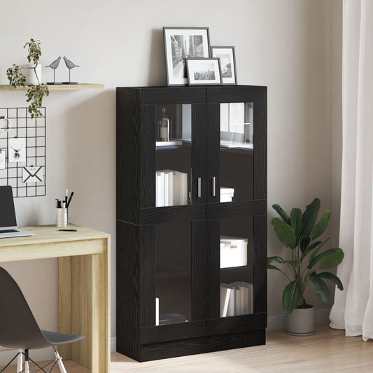 Book Cabinet Black oak 82.5 x 30.5 x 150 cm Engineered Wood