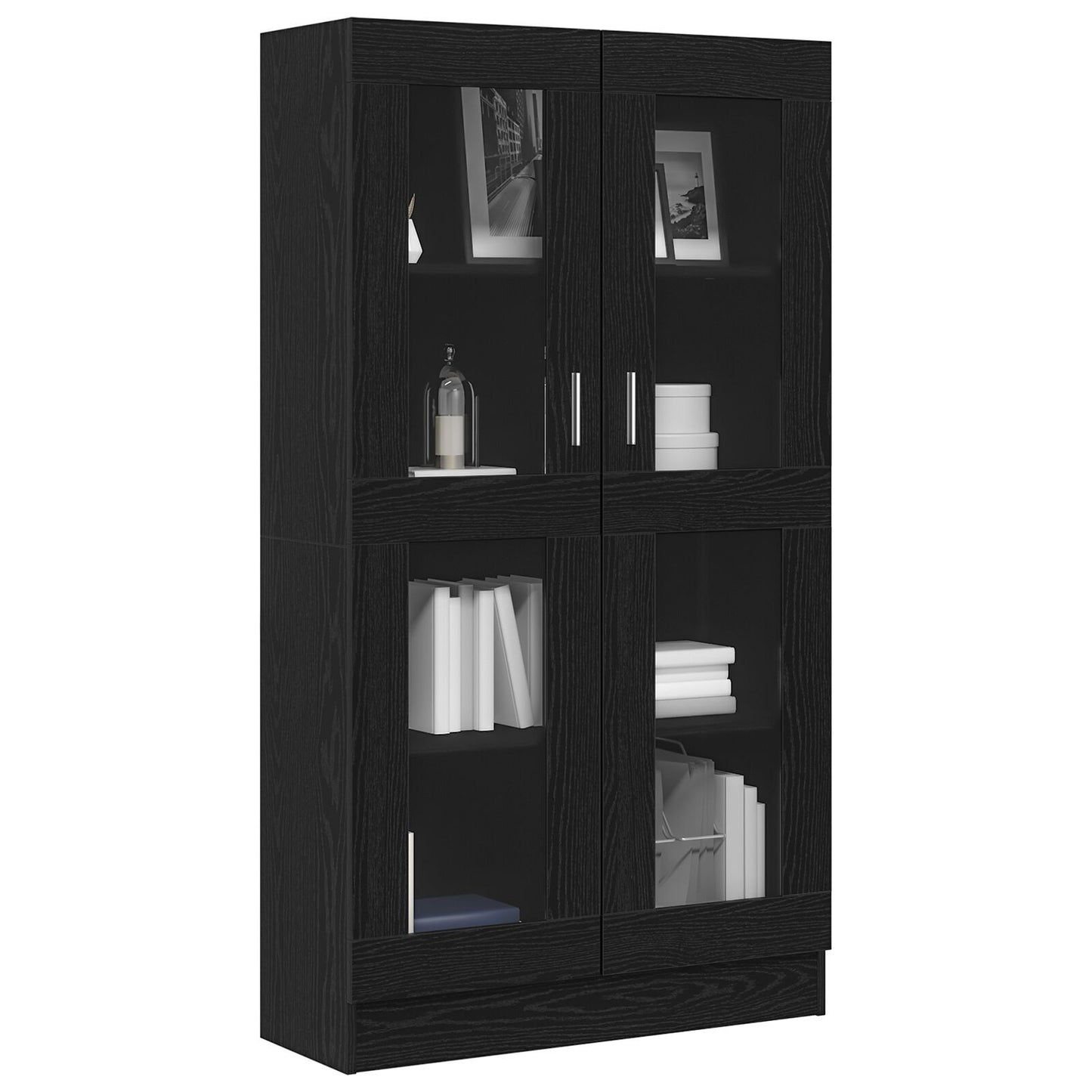 Book Cabinet Black oak 82.5 x 30.5 x 150 cm Engineered Wood