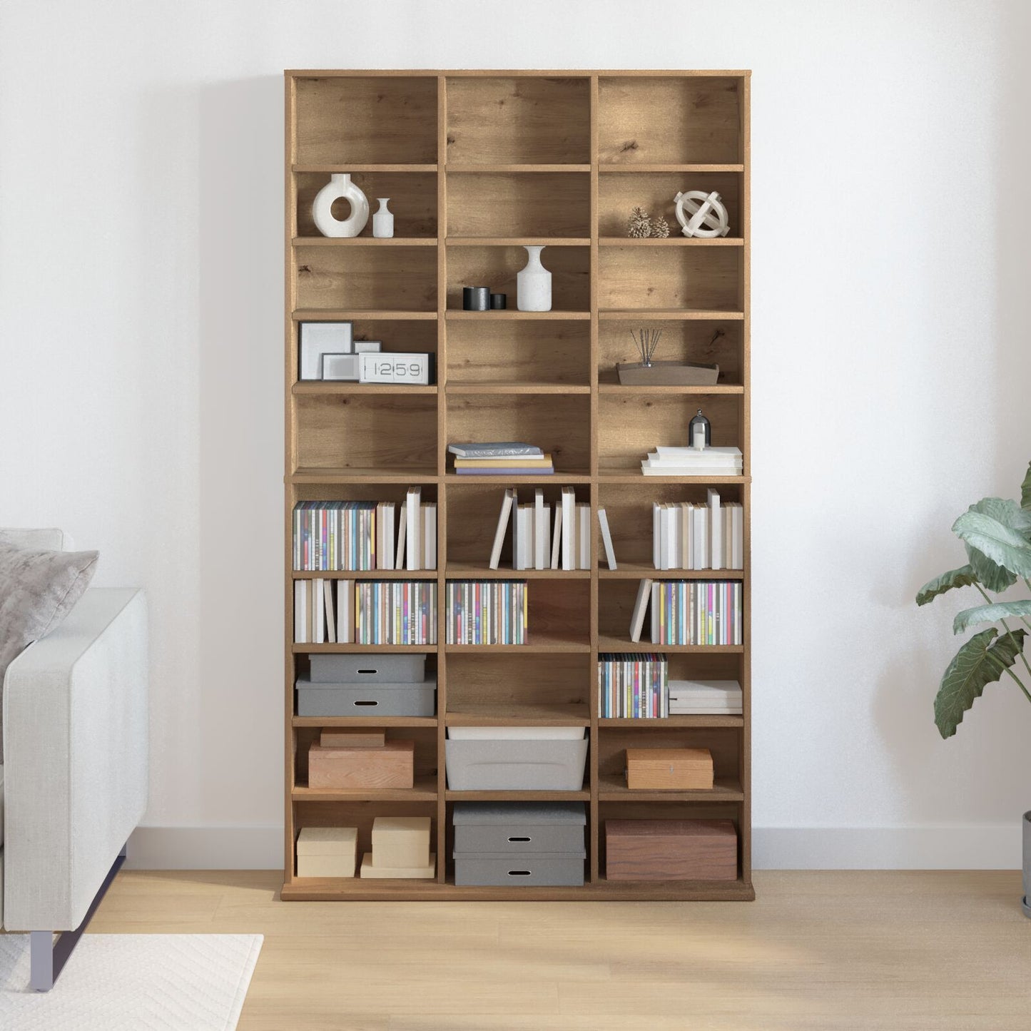 CD Cabinet Artisan oak 101 x 23 x 177.5 cm Engineered Wood