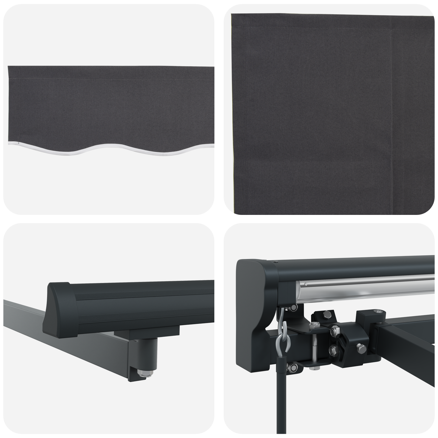 Retractable Awning Manual Grey and anthracite 300 x 250 cm