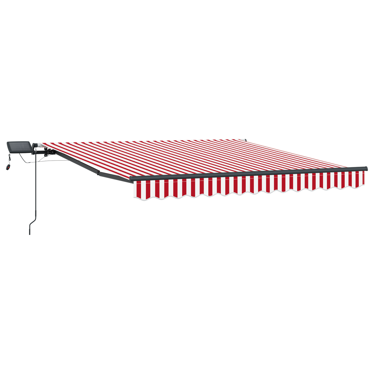 Retractable Awning Manual Red and white 300 x 250 cm Fabric