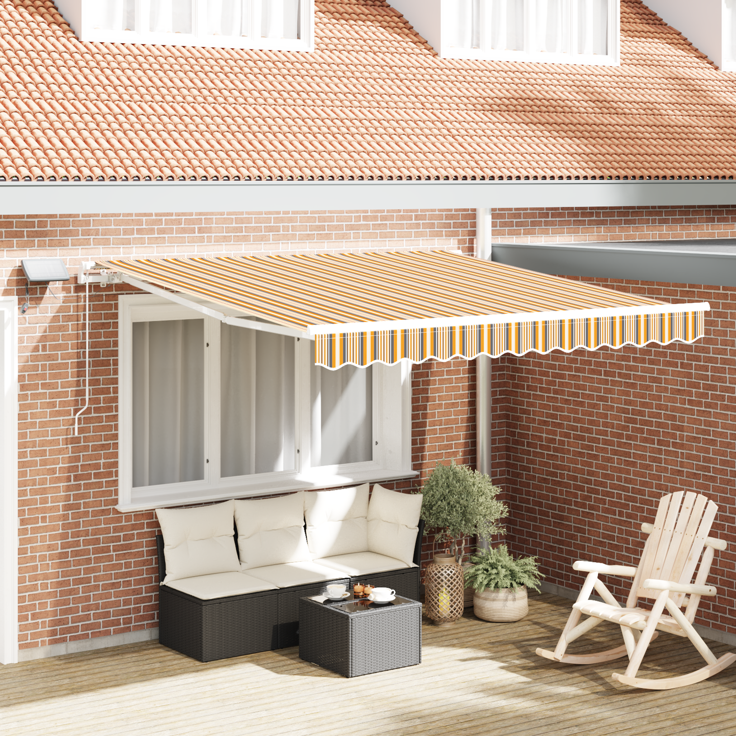 Retractable Awning with Manual 300 x 250 cm Multicolour