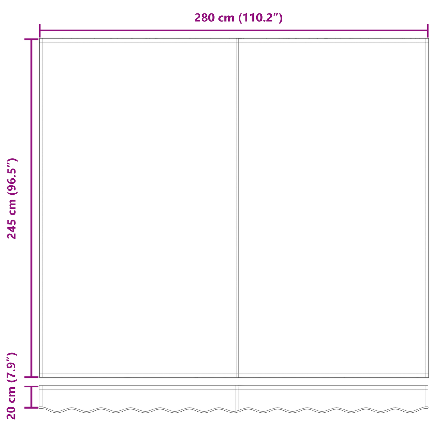 Retractable Awning Manual Multicolour 300 x 250 cm Fabric