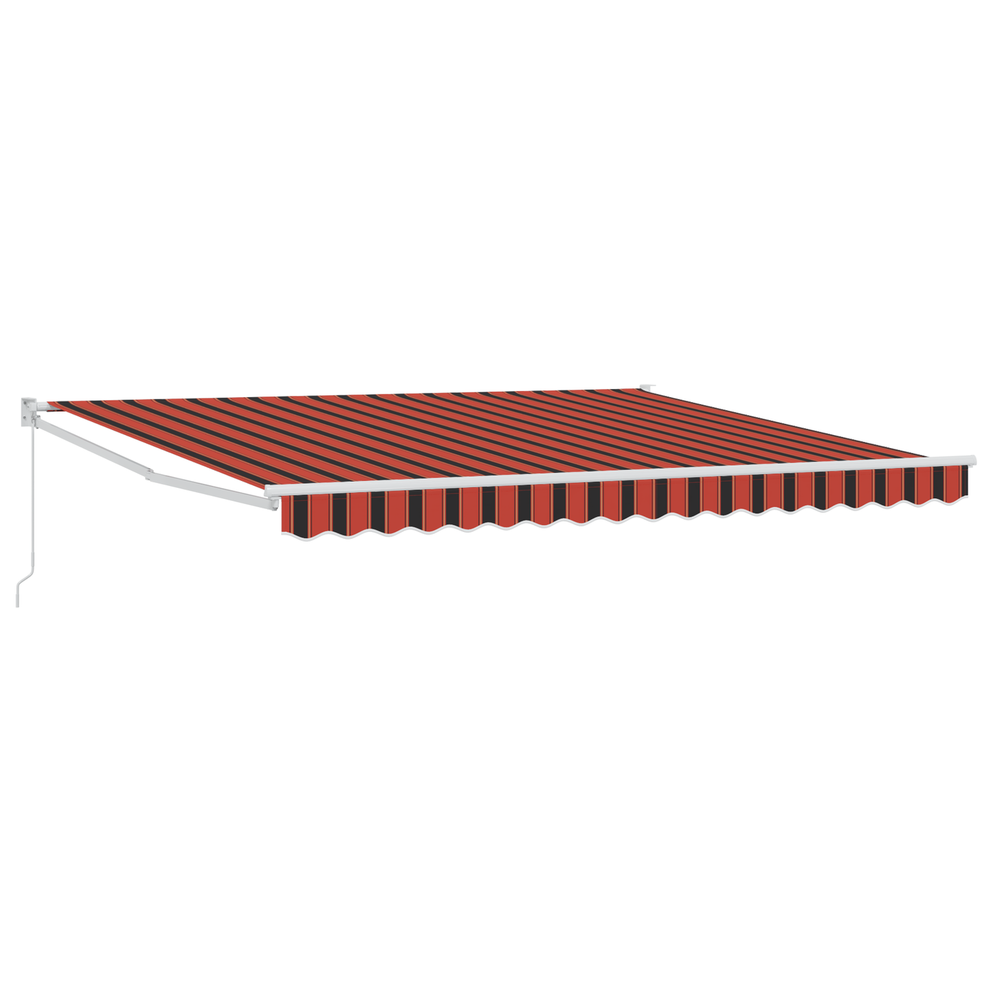 Awning Striped Orange and brown 3.5 x 2.5 m Polyester and metal