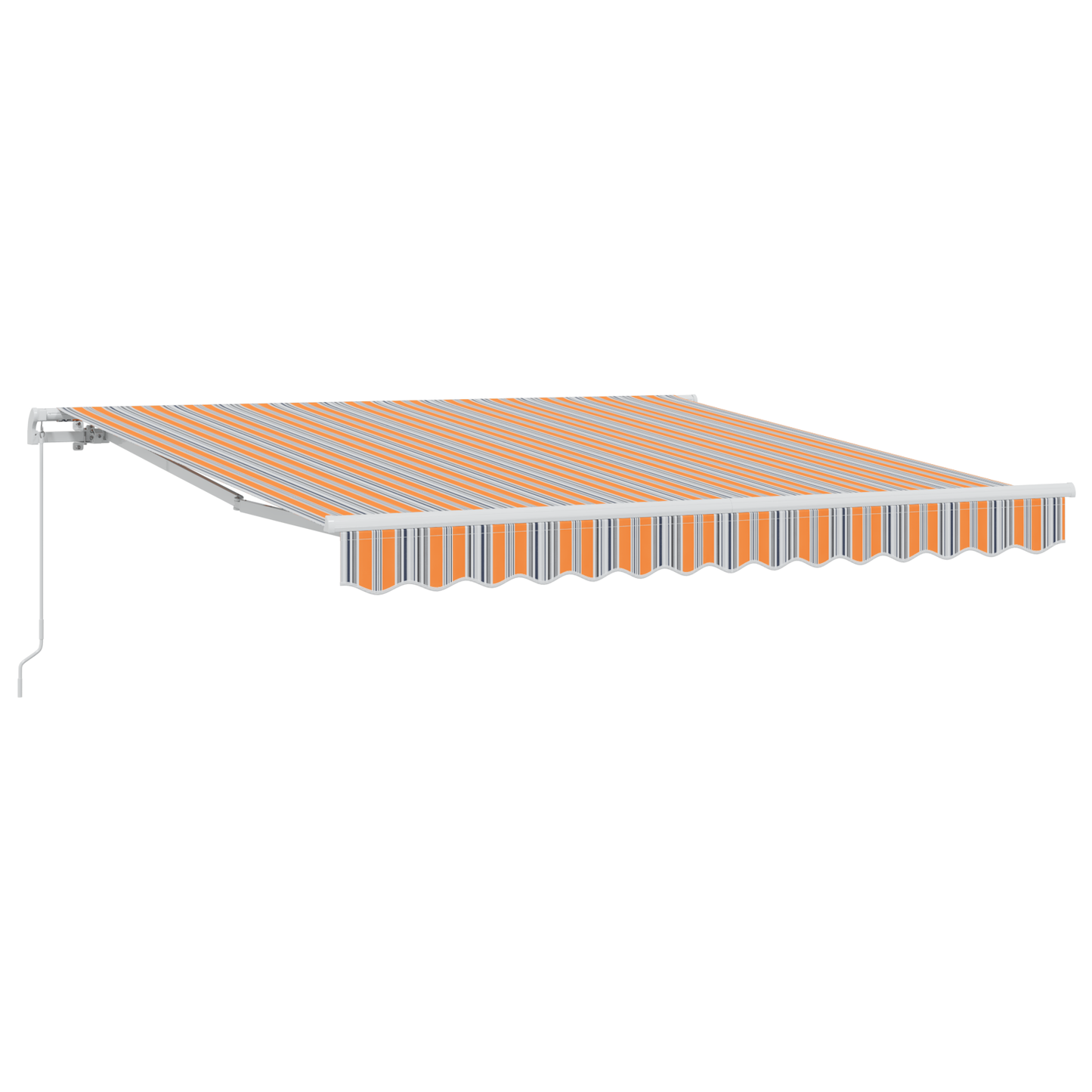 Retractable Awning Orange, grey, blue and white 350 x 250 cm