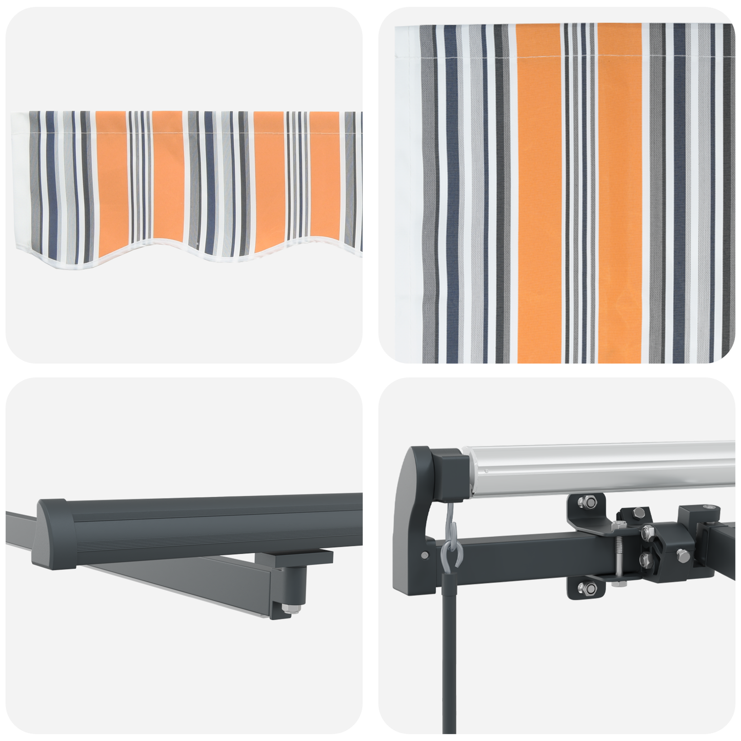 Retractable Awning Manual Multicolour 350 x 250 cm Fabric