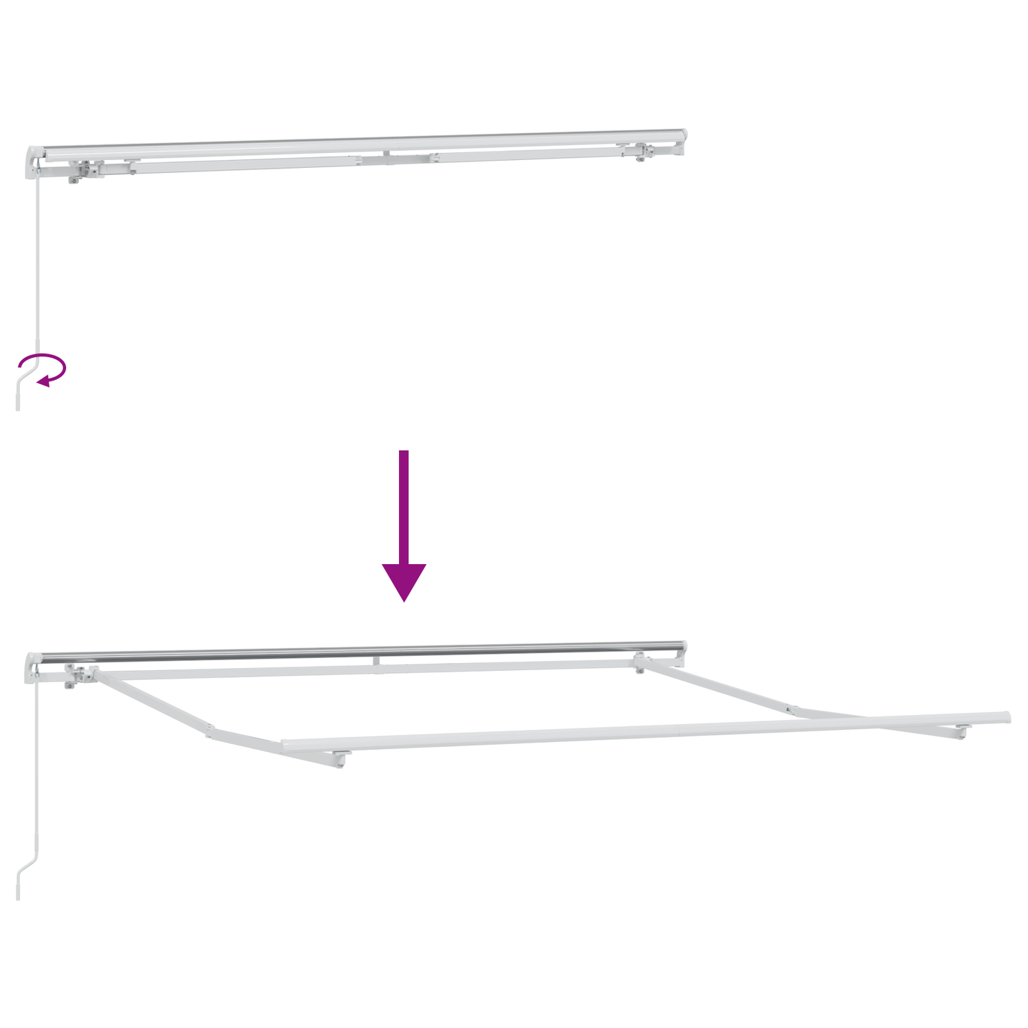 Retractable Awning Yellow and grey and white 350 x 250 cm