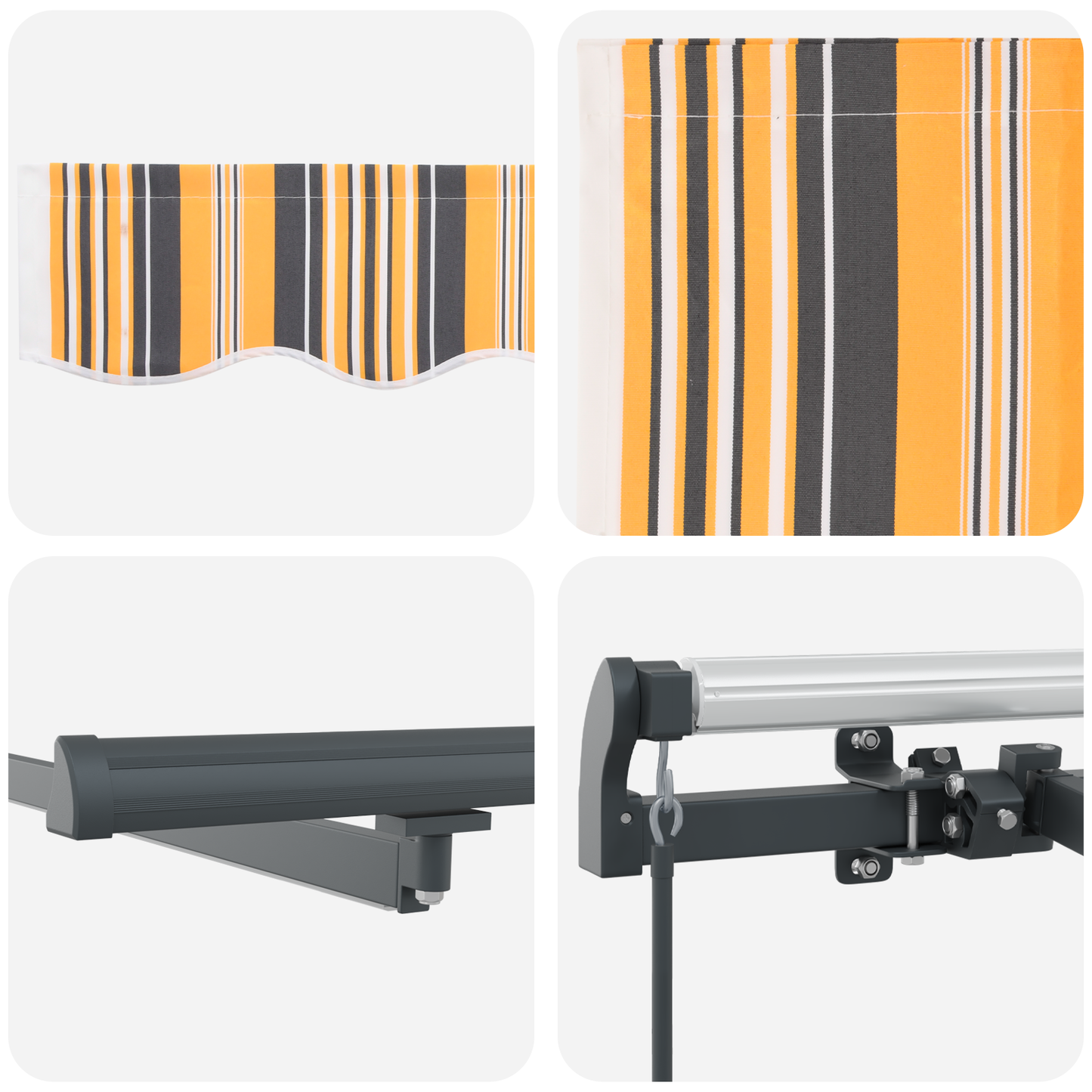 Retractable Awning Manual Multicolour 350 x 250 cm Fabric