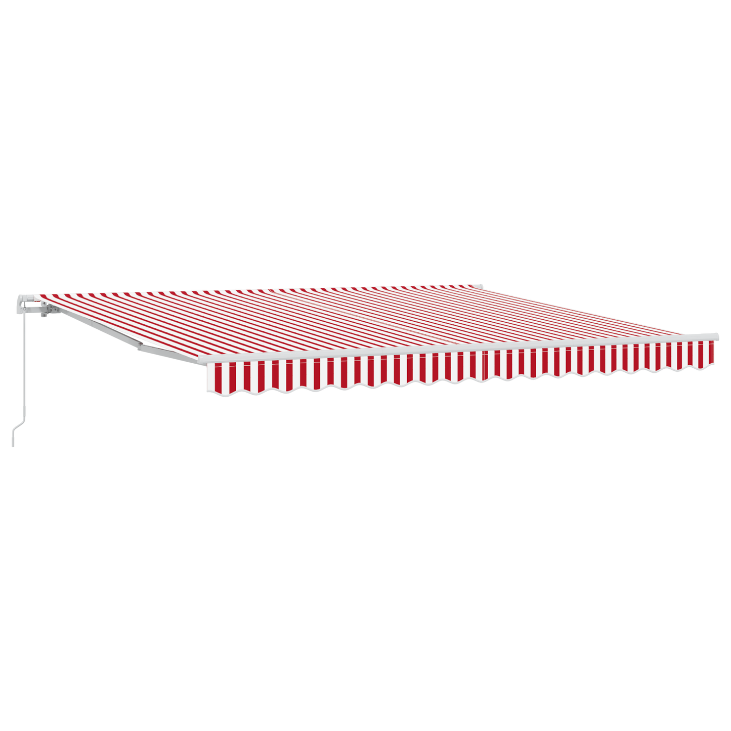 Retractable Awning Red and white 400 x 300 cm Polyester