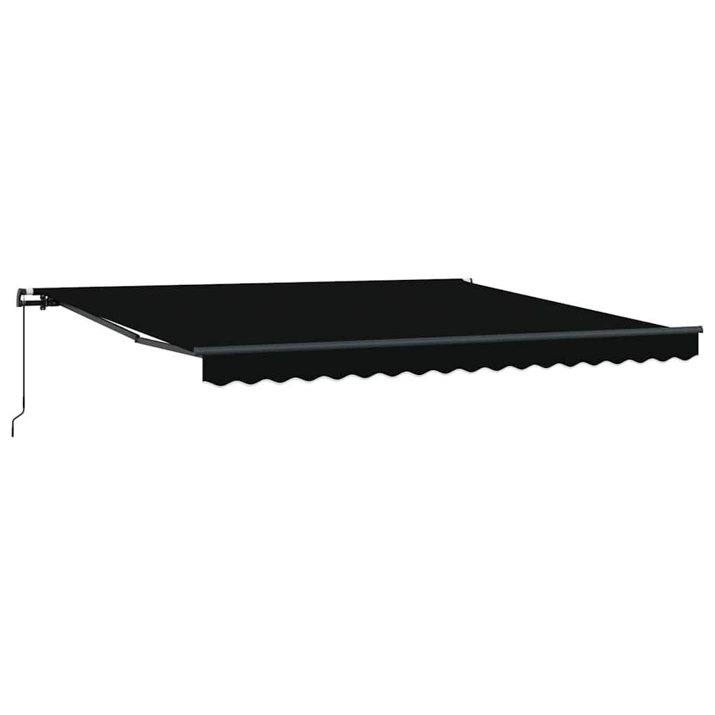 Retractable Awning Manual Black 400 x 300 cm Fabric