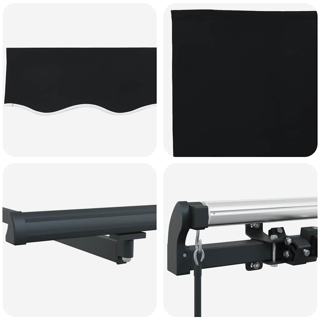 Retractable Awning Manual Black 400 x 300 cm Fabric