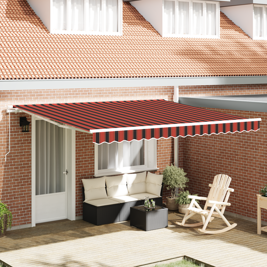 Retractable Awning Orange and brown 400 x 350 cm Polyester