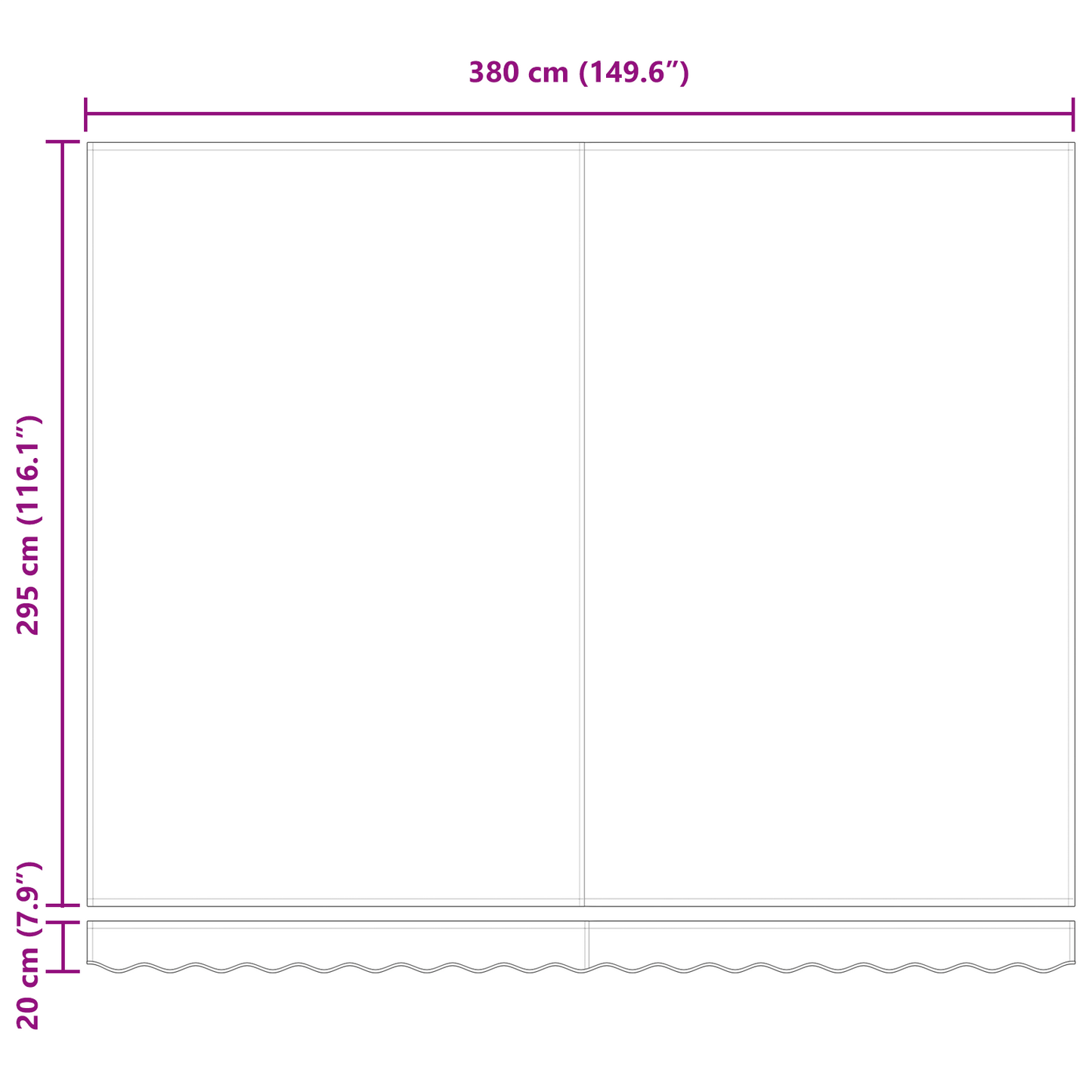 Retractable Awning Multicolour 400 x 350 cm Polyester