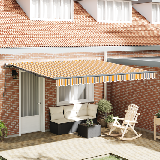 Retractable Awning Manual Multicolour 400 x 350 cm Fabric