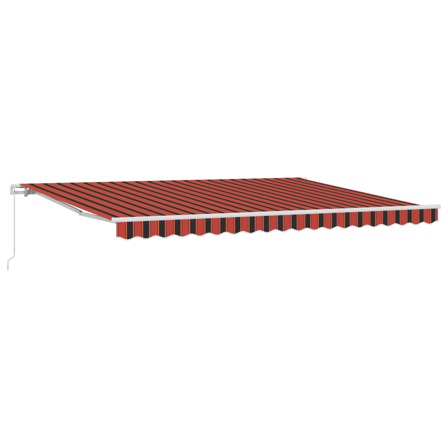 Retractable Awning Orange and brown 450 x 300 cm Fabric, Metal