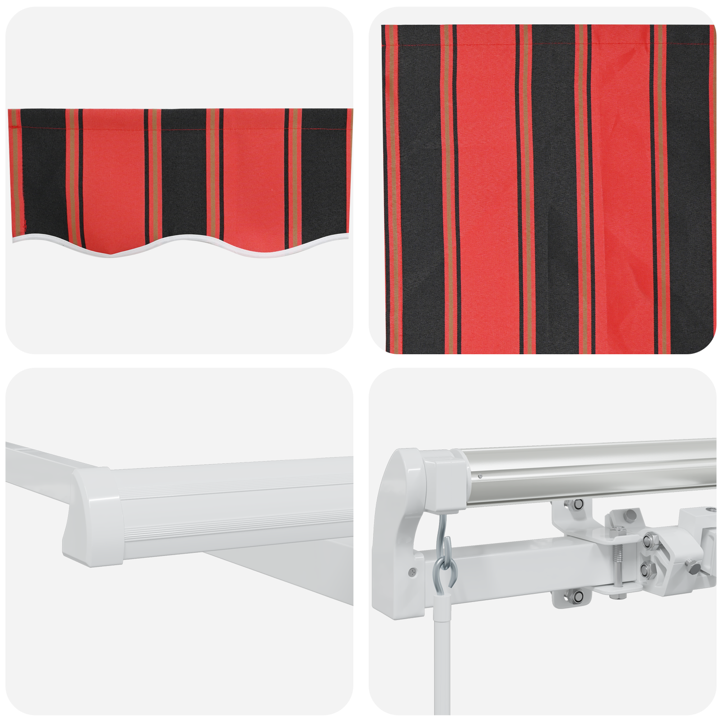 Retractable Awning Orange and brown 450 x 300 cm Fabric, Metal