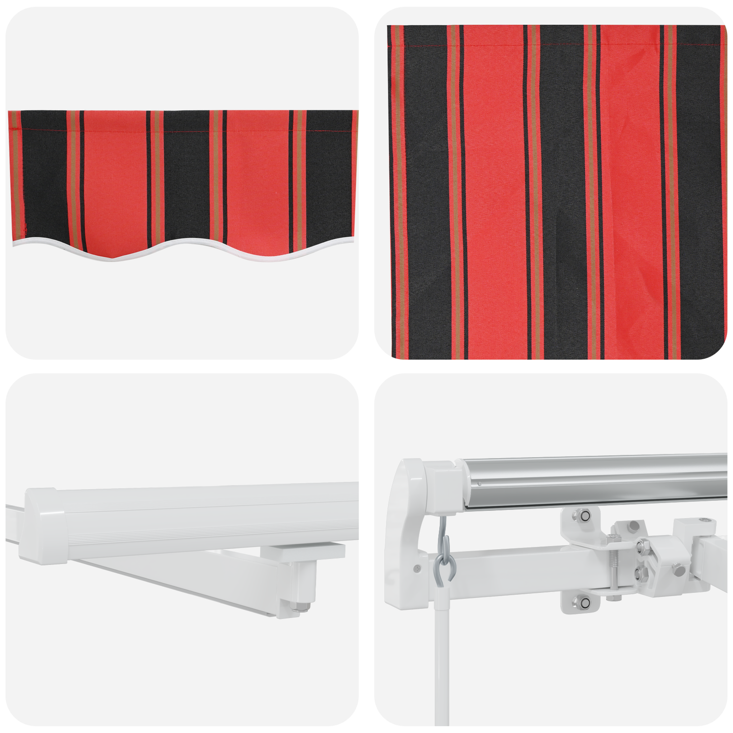 Retractable Awning with Manual 450 x 300 cm Orange and brown