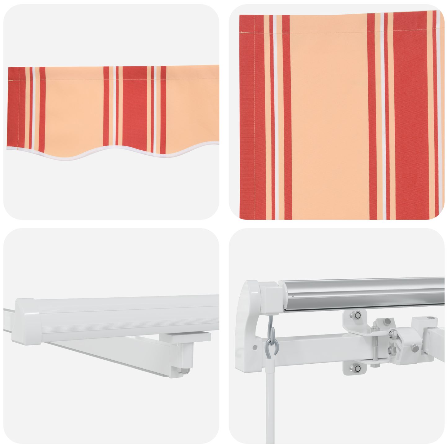 Retractable Awning with Manual 450 x 300 cm Yellow and orange